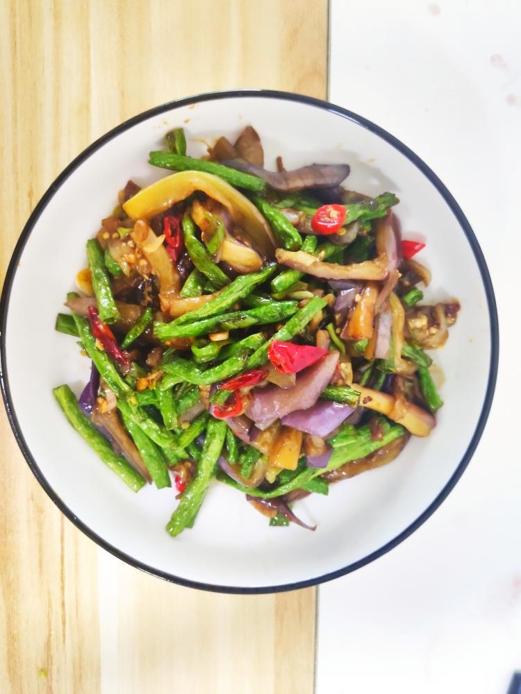 不用炸的茄子豆角~~