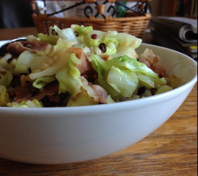 包菜火腿炒饭的做法