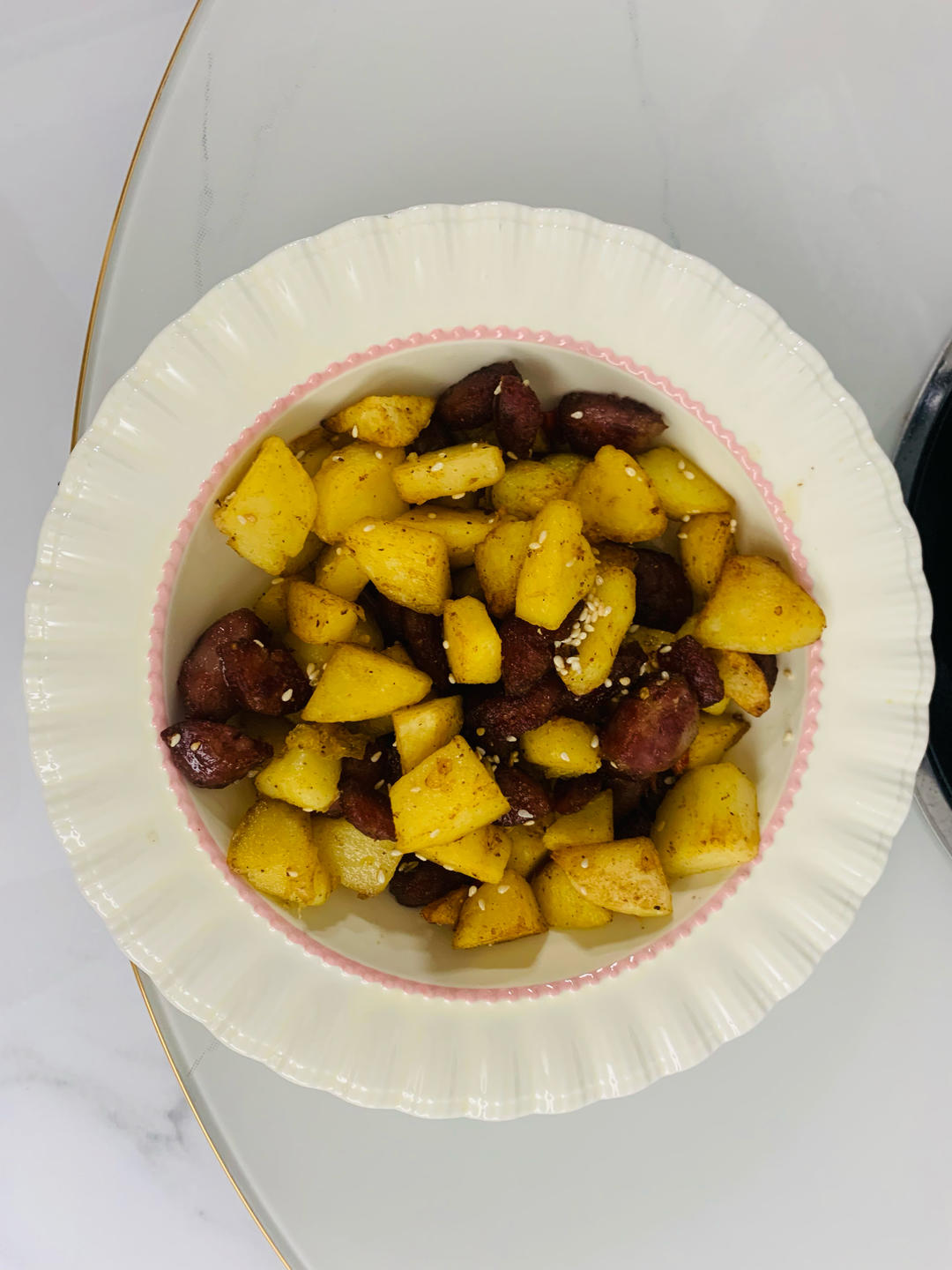 烧烤风味的土豆小香肠