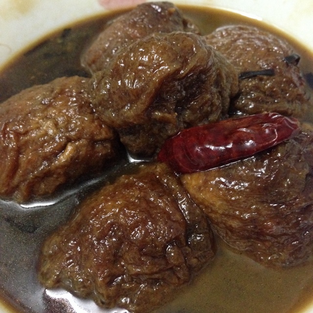 红烧油面筋塞肉