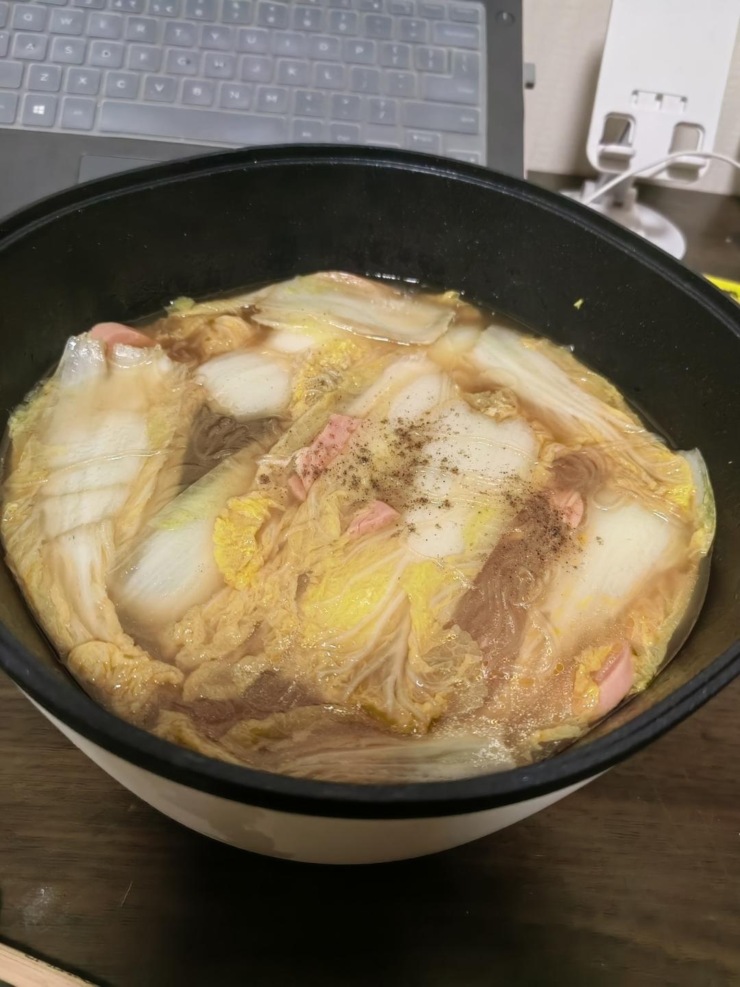 娃娃菜粉丝煲，低卡又鲜美