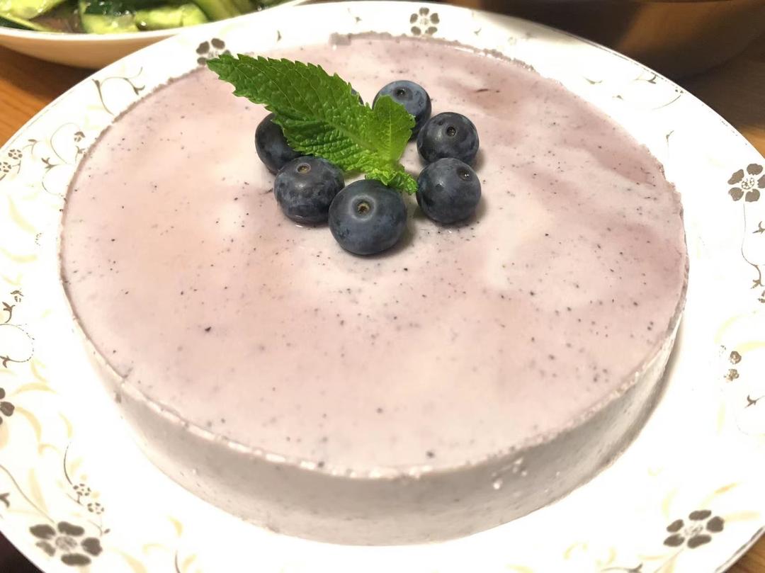 新手一次成功的蓝莓慕斯蛋糕(无奶油奶酪6寸)