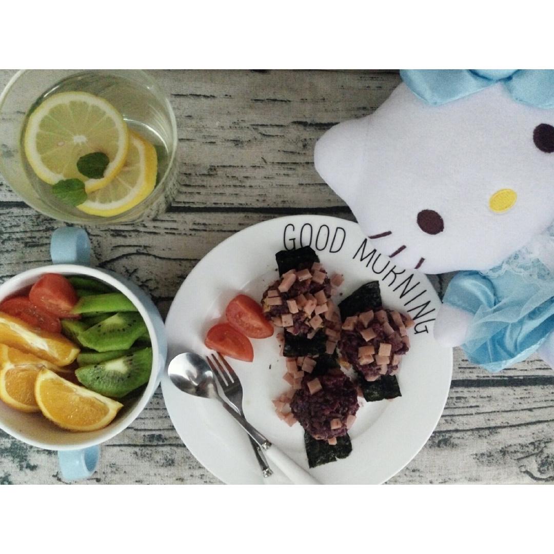 【北京早上好】紫米芝士肉松饭团