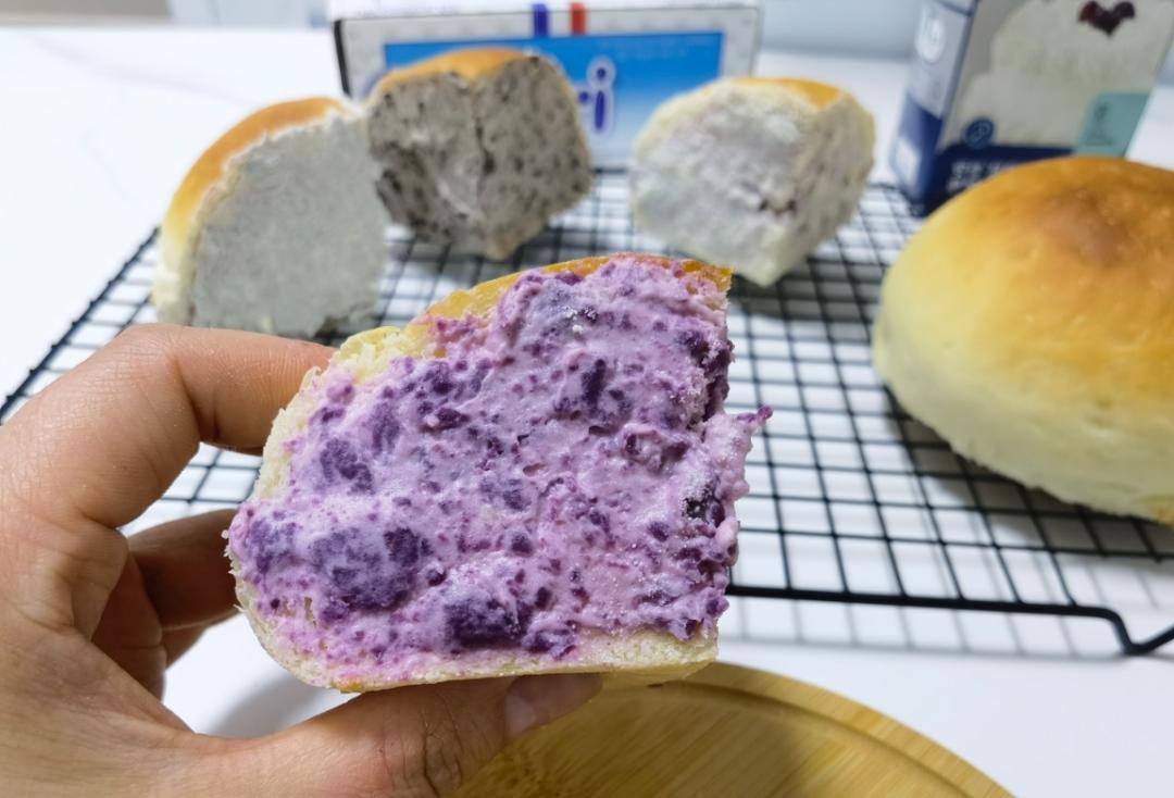 降温友好，烫种基础面团---三种口味奶酪包，香芋、奶盐和奥利奥