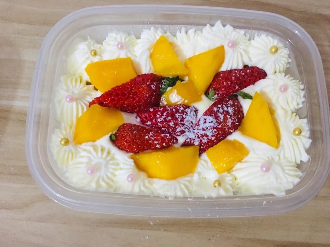 简单快手的便当饭盒水果盒子蛋糕