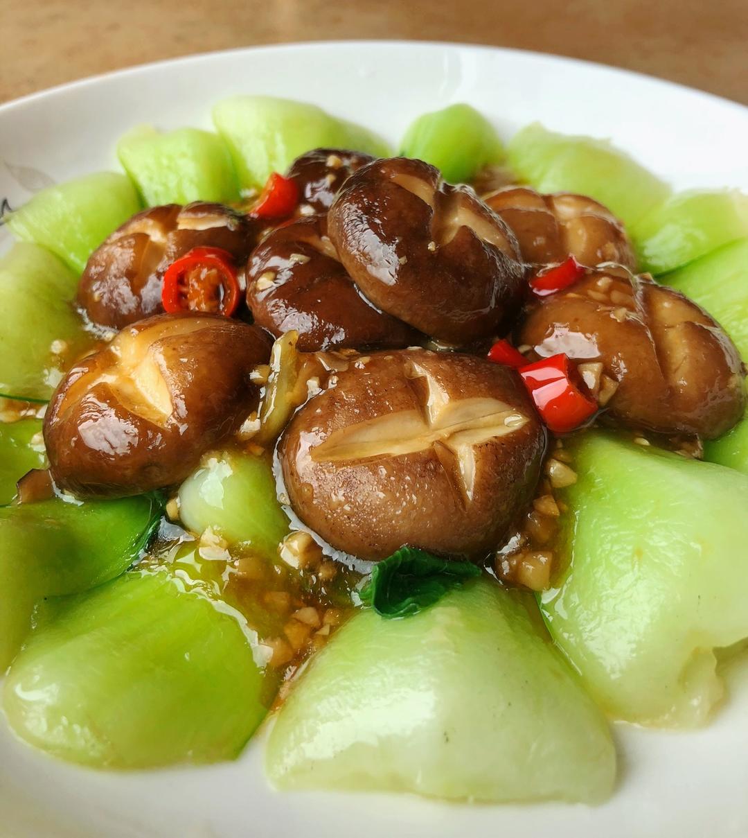 香菇炒油菜