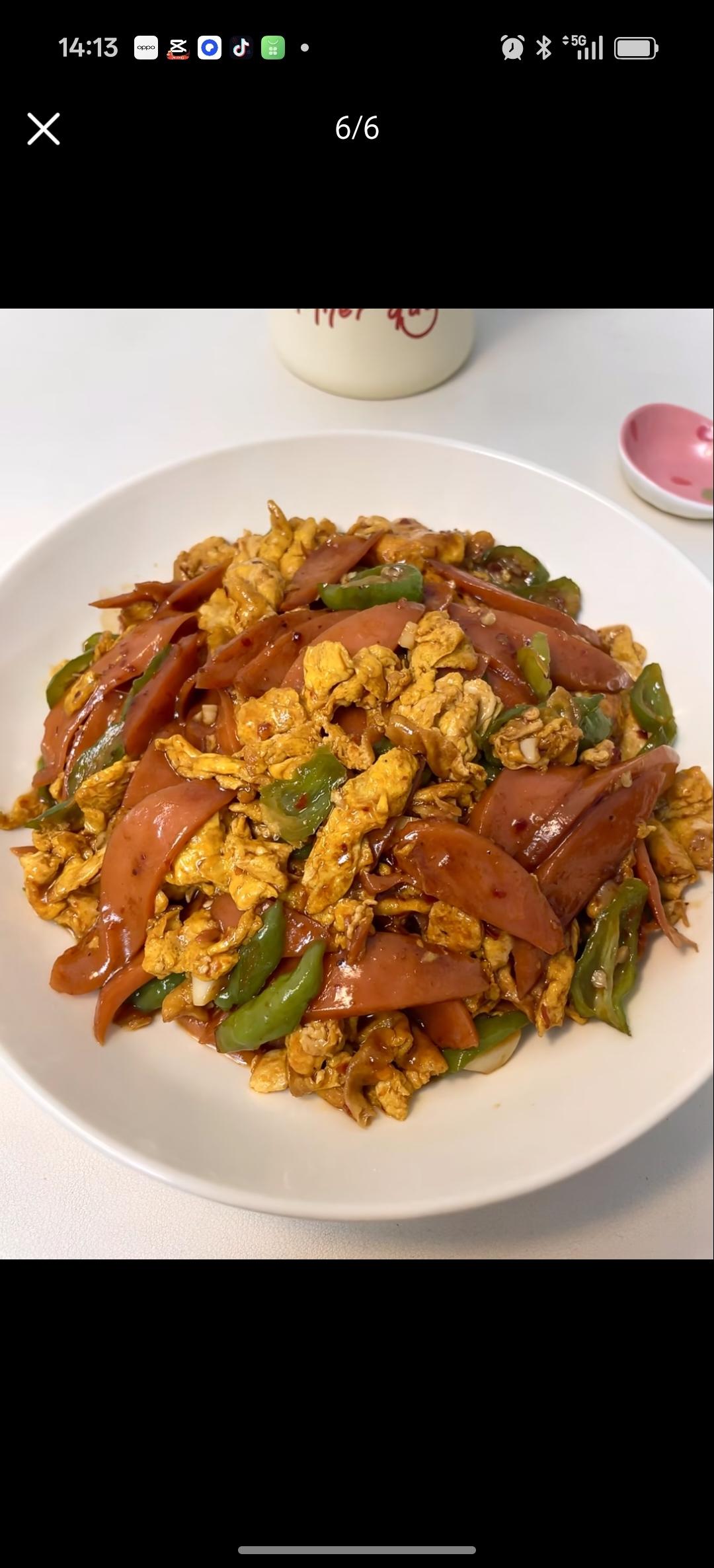 尖椒火腿炒鸡蛋