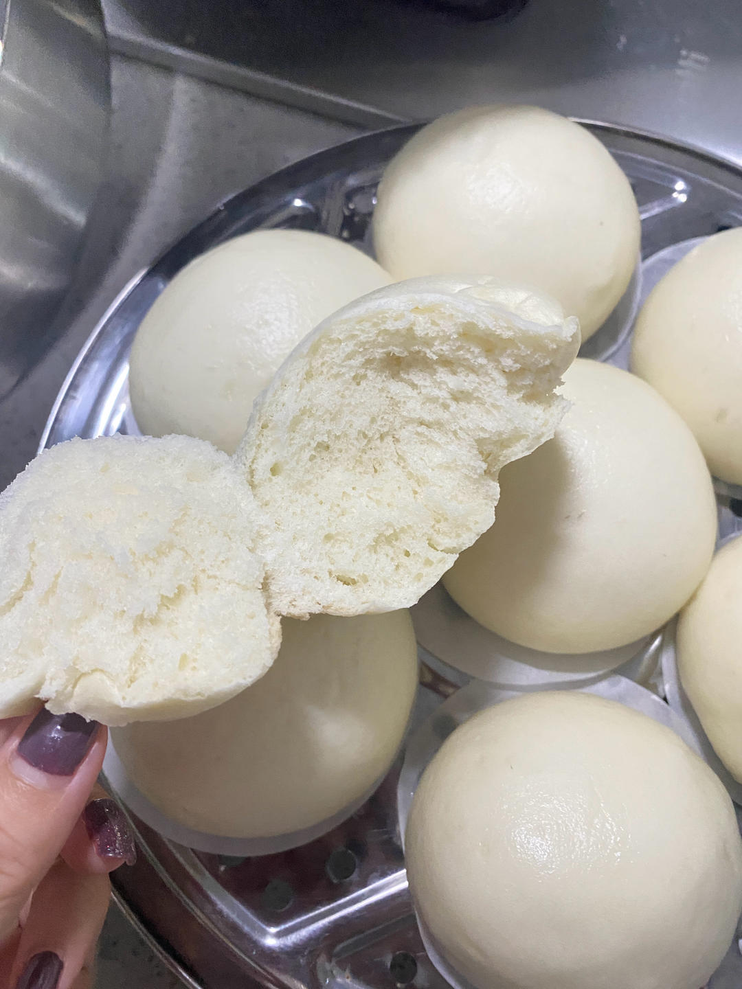 烫面馒头（一次发酵，个个水光肌）