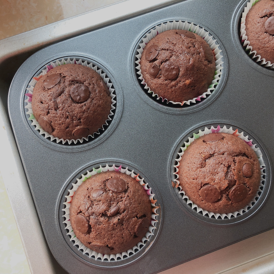 简单又美味的Muffins，黑巧克力玛芬蛋糕！✨
