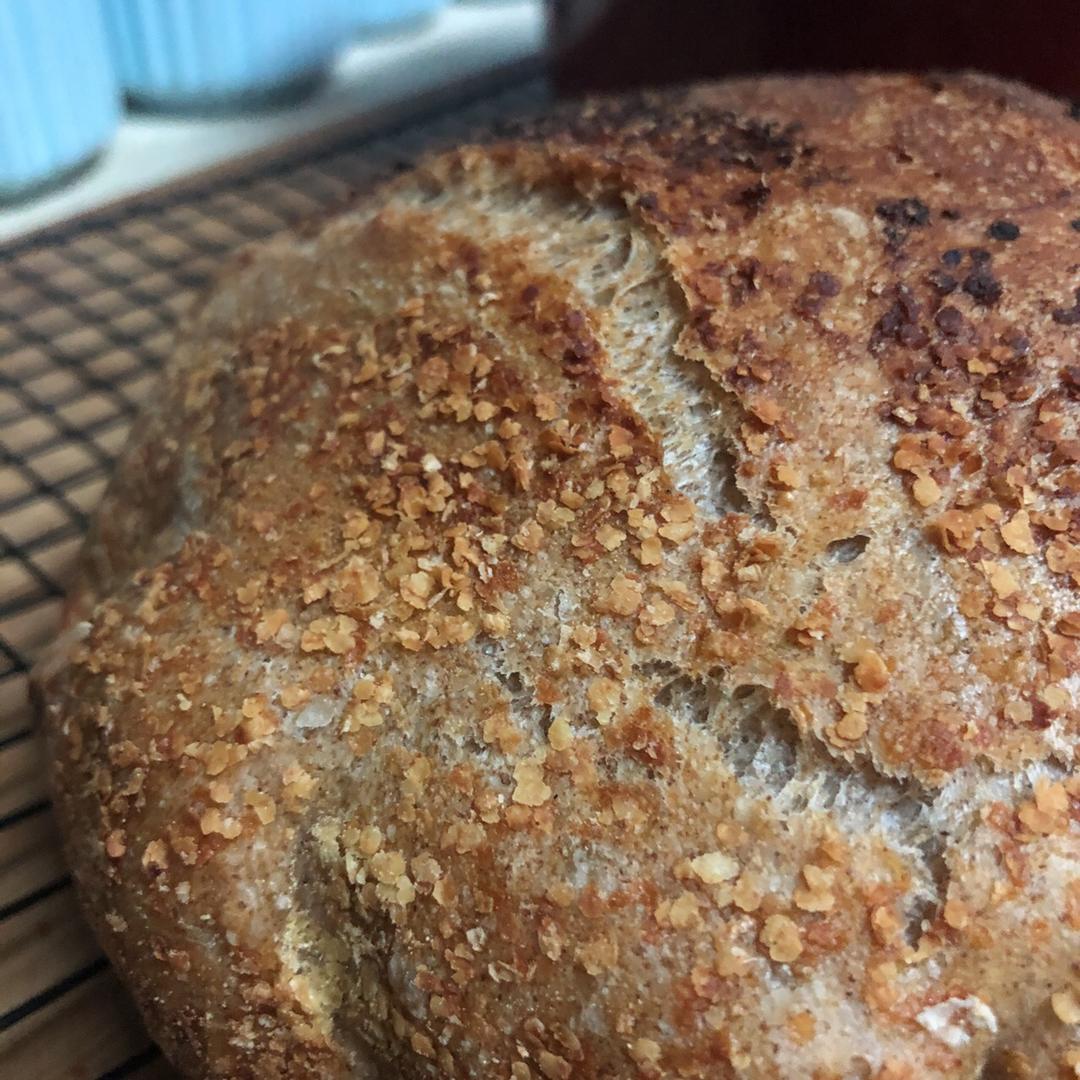 全麦黑麦欧式乡村面包（免揉）