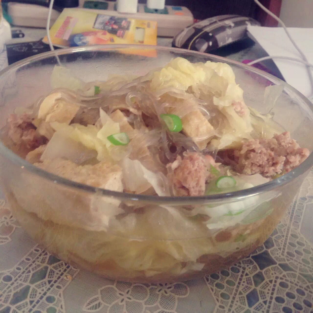 土豆红烧肉炖白菜