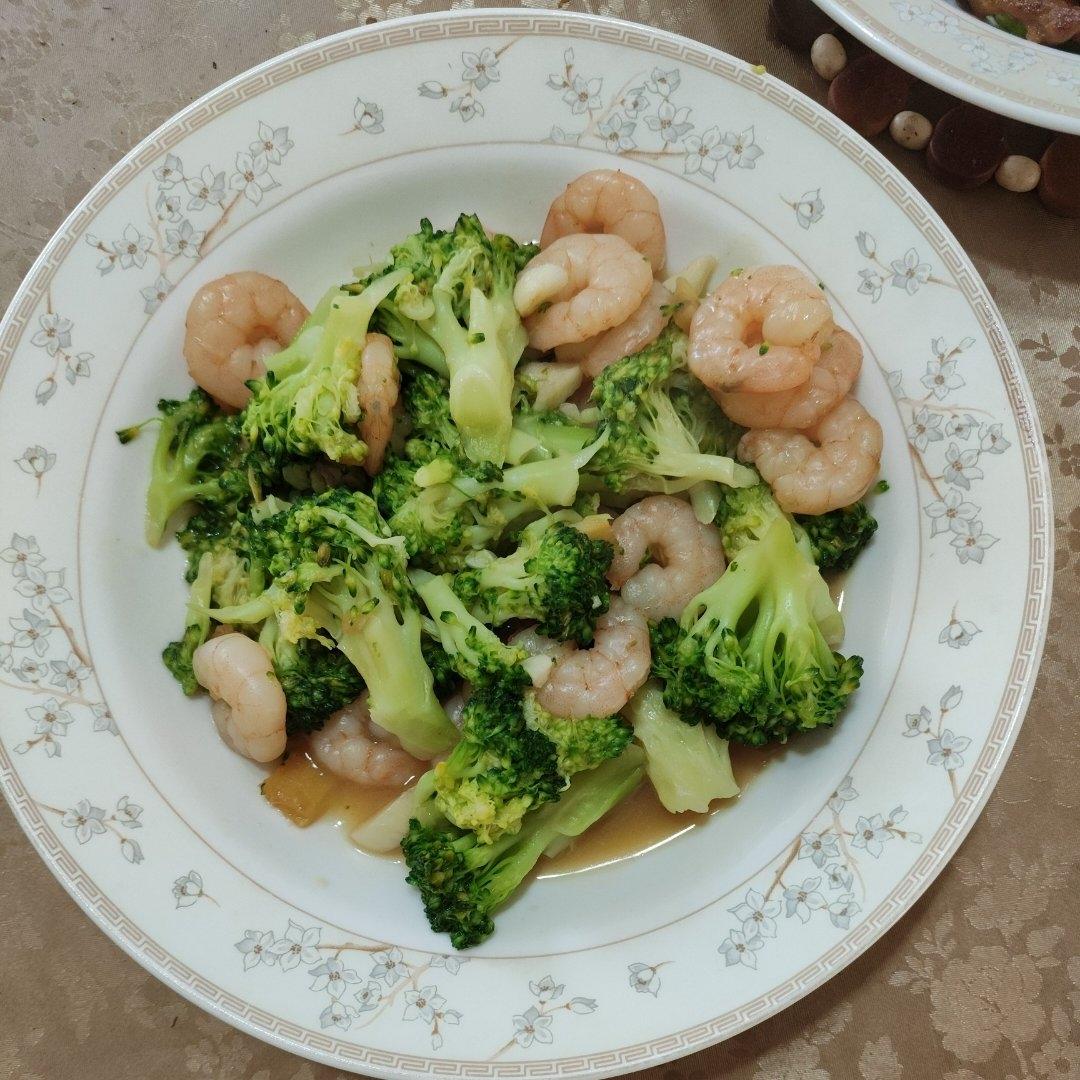 减肥去脂的西兰花炒虾仁