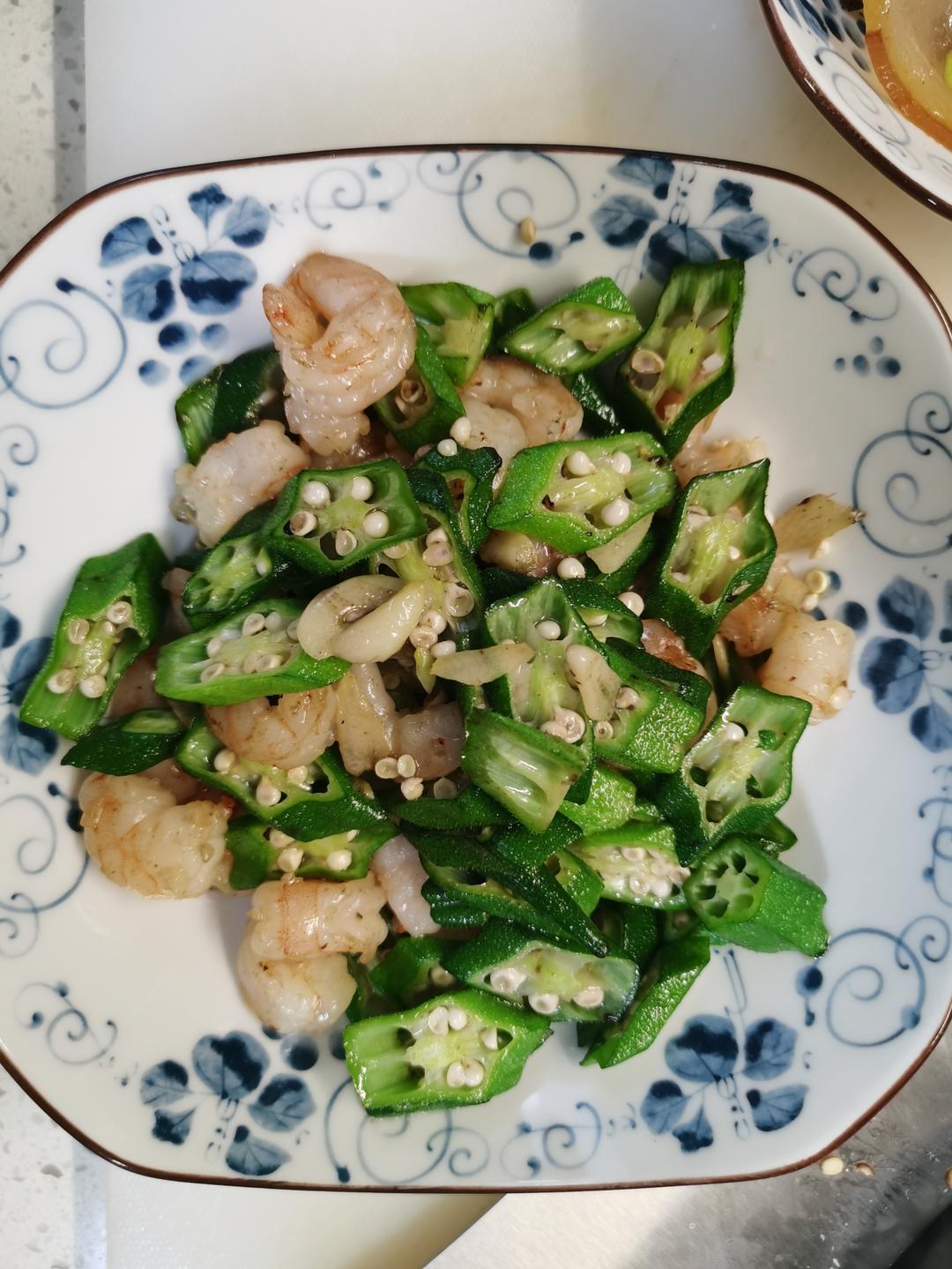 秋葵炒虾仁🍤
