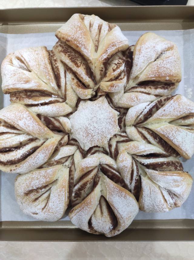 圣诞雪花面包，一次性发酵，简单漂亮又美味
