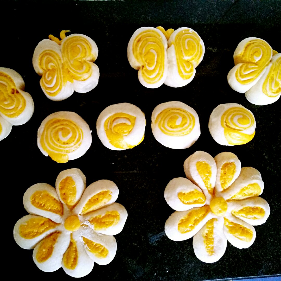 南瓜紫薯花样馒头