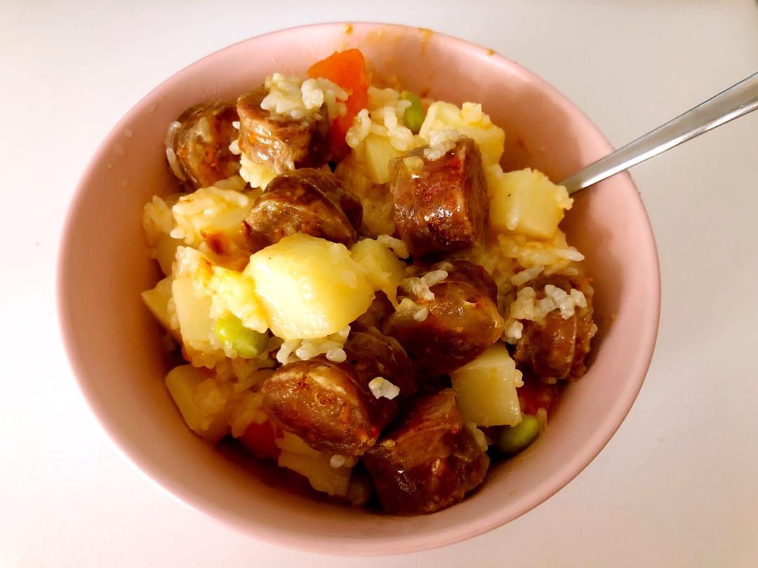 懒人版电饭煲香肠焖饭