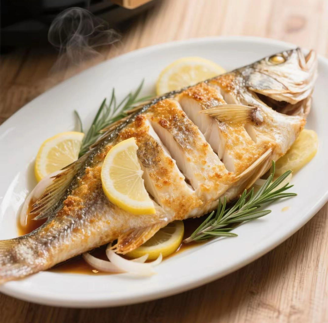 无油也酥脆！空气炸锅香烤鲈鱼