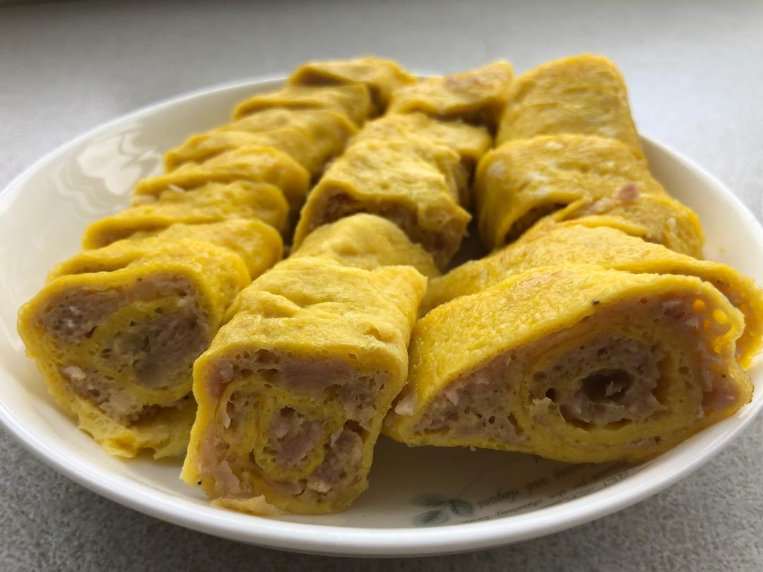 老爸的手艺---蒸肉蛋卷