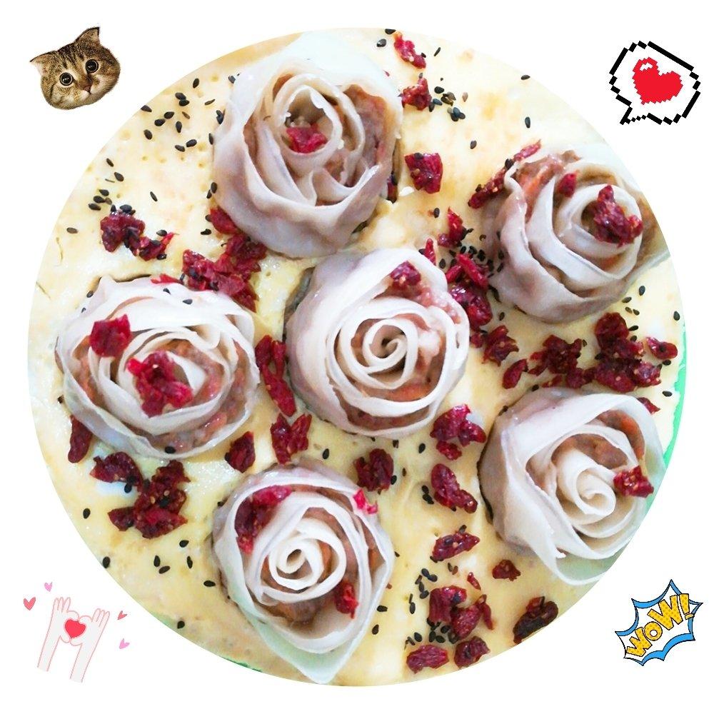 玫瑰花抱蛋煎饺