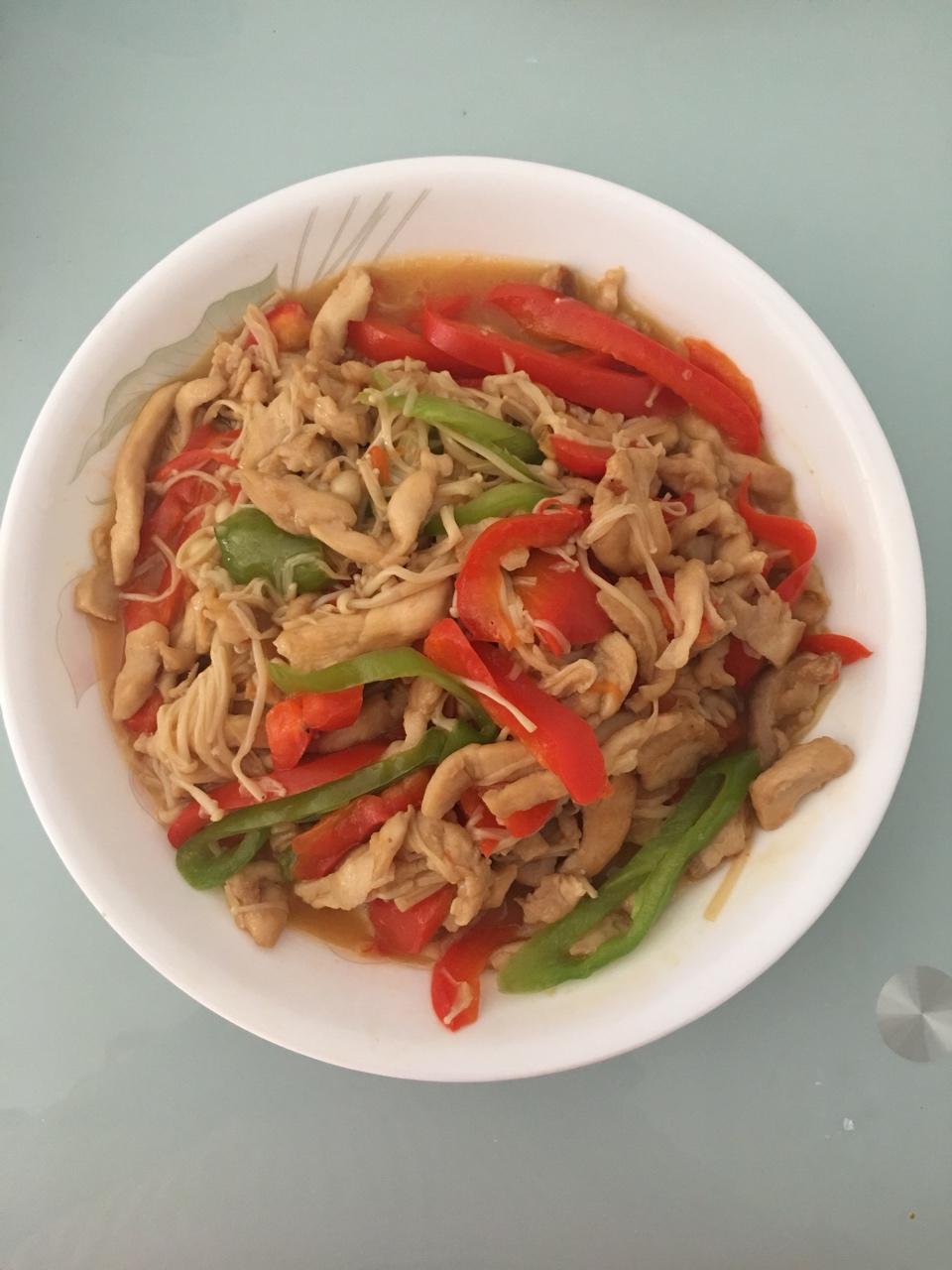 金针菇炒肉丝