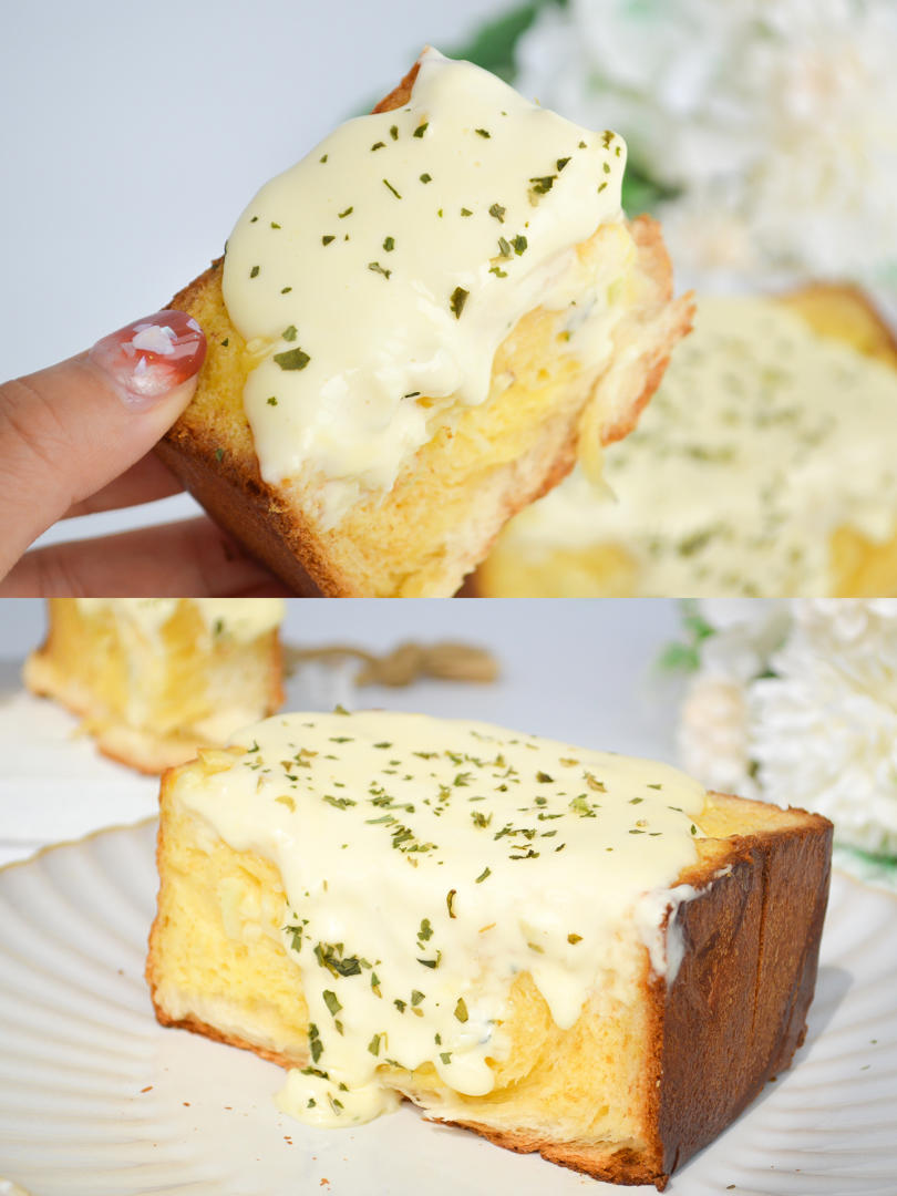 蒜香芝士吐司🍞一口爆浆🔥好吃哭‼️