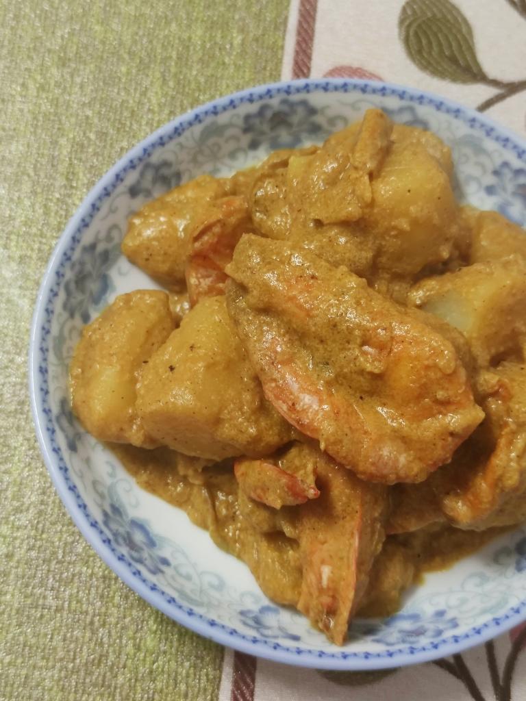 咖喱虾（牛奶 咖喱粉版）