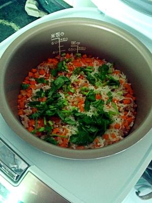 红萝卜腊肠焖饭（电饭锅懒人版）的做法 步骤2
