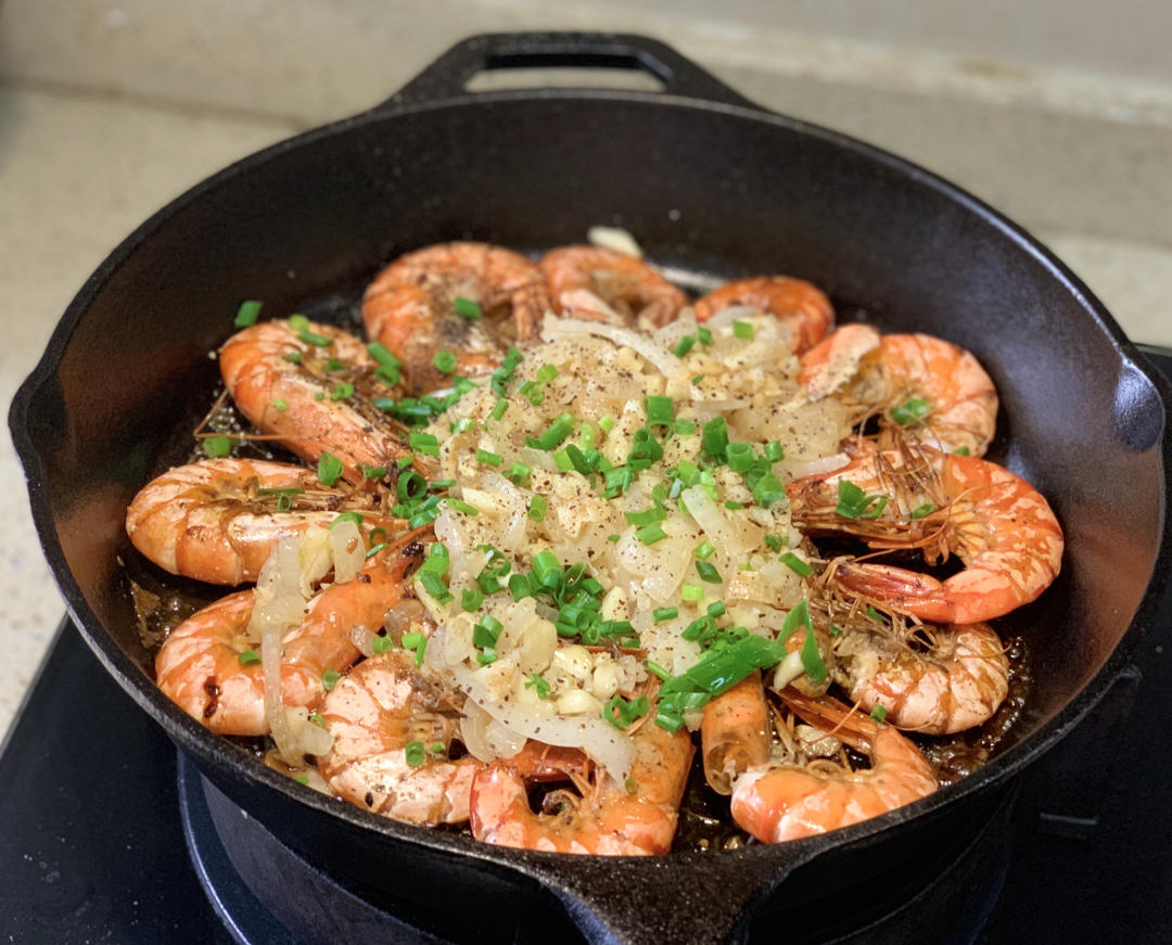 佳佳_29做的黄油蒜蓉煎大虾