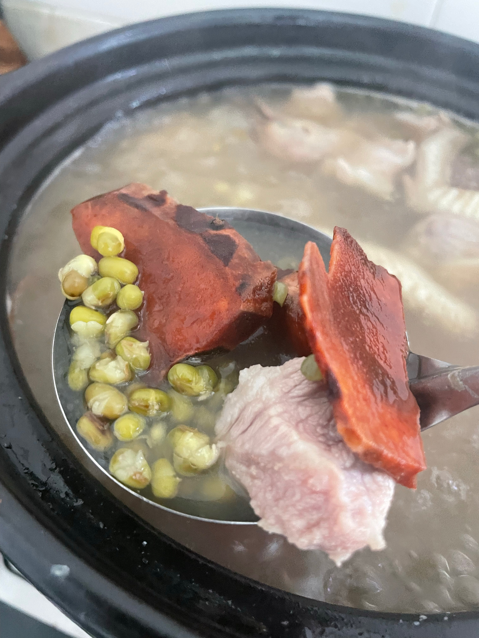 祛痘绿豆土茯苓鸽子排毒汤的做法