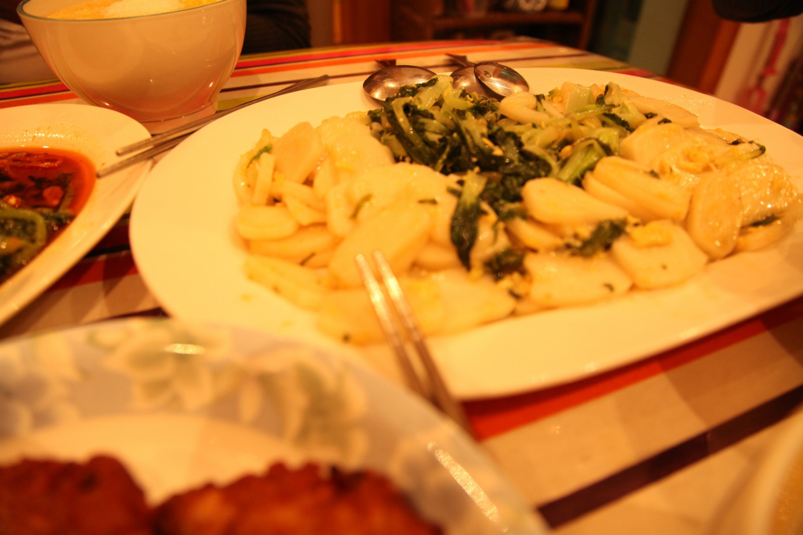 青菜肉丝炒年糕