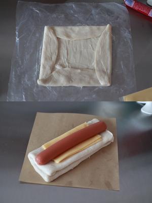 超快手的手抓饼料理｜开放式芝士香肠肉松派的做法 步骤1