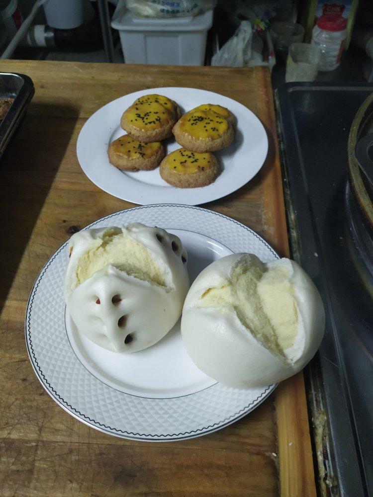 胶东正宗松软奶香开口笑馒头&枣饽饽