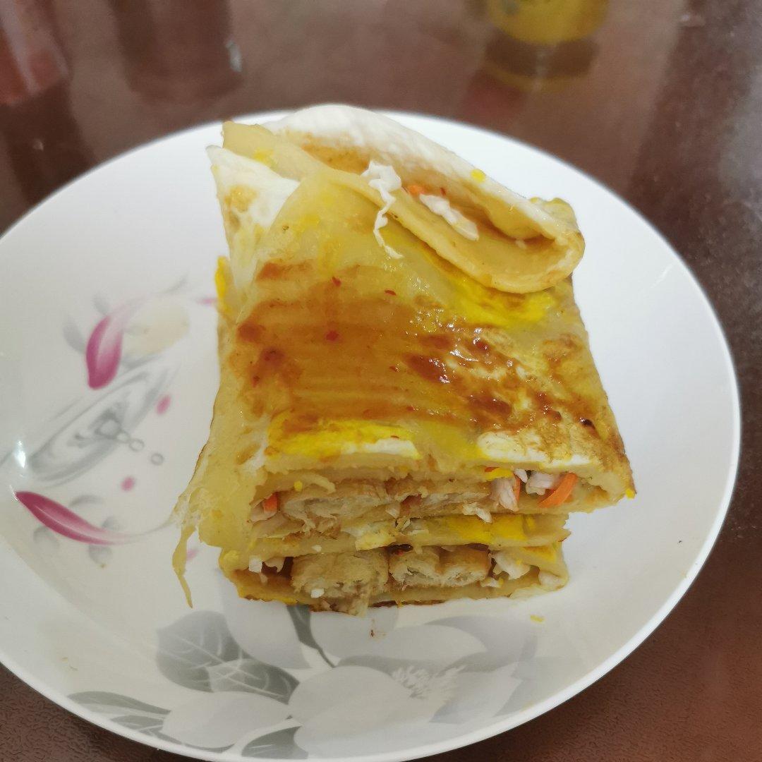 家庭版煎饼果子---快手健康早餐，利用家里现有材料