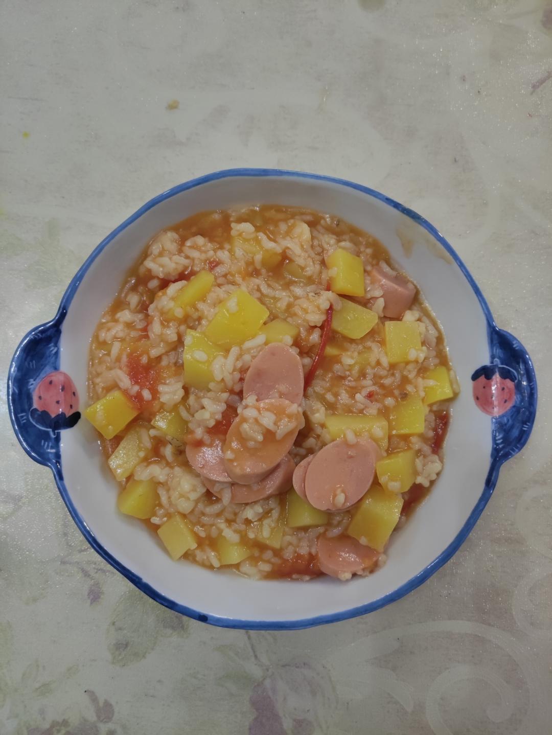 番茄土豆烩饭～超好吃的快手晚餐