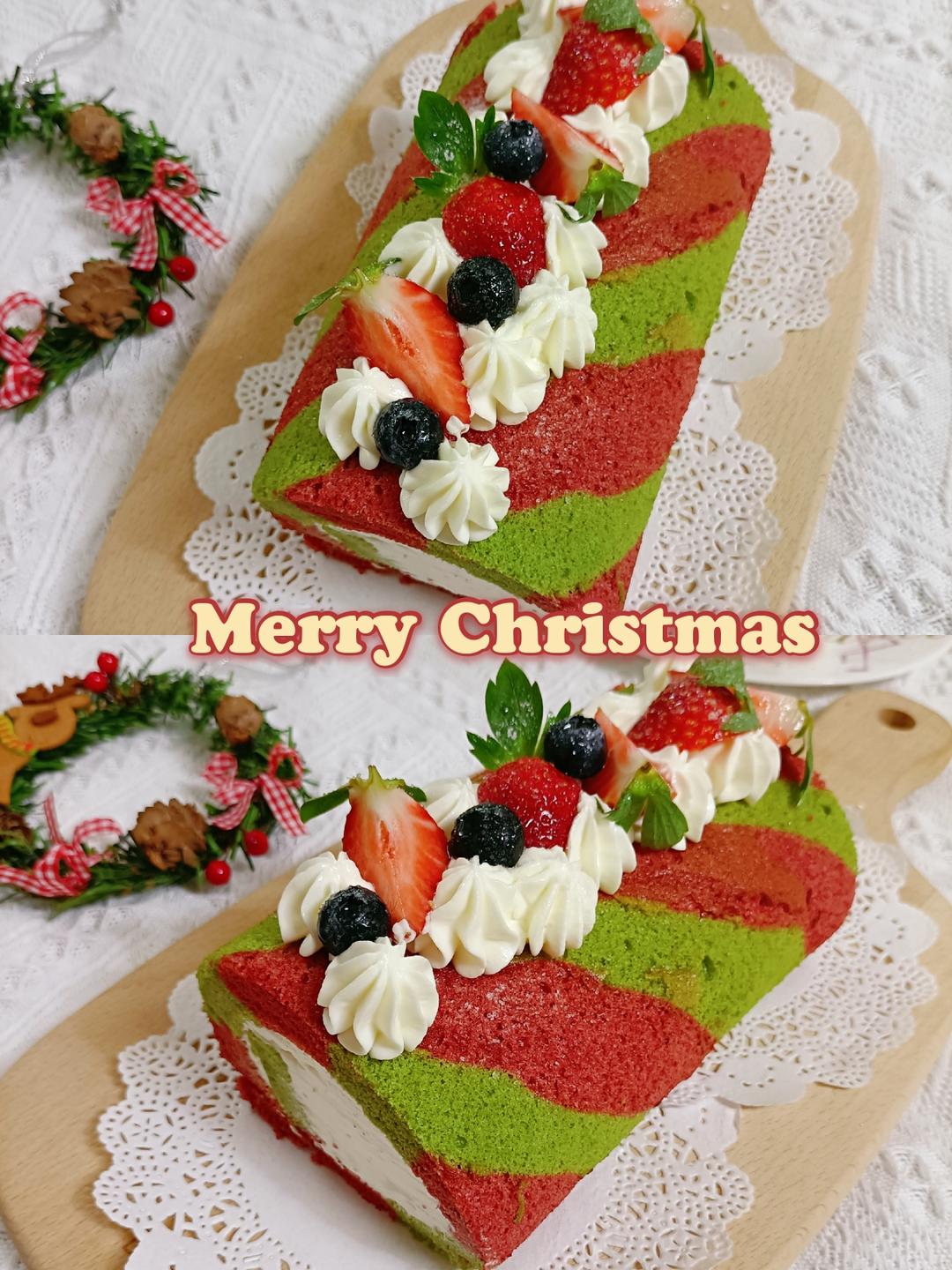 圣诞夜的双色蛋糕卷的做法