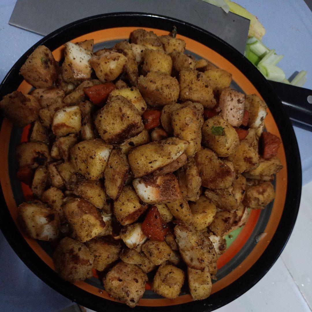 快手早餐孜然馒头粒，烧烤味好好吃！！