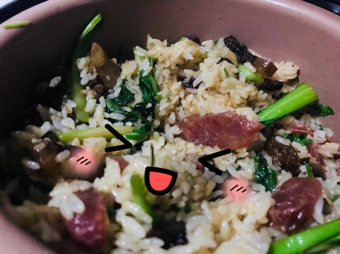 【电饭煲腊肠煲仔饭】