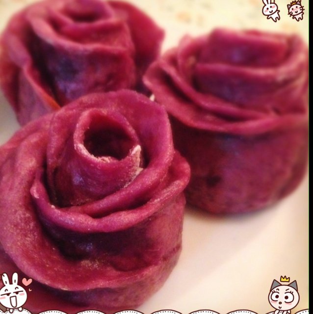 紫薯玫瑰花馒头