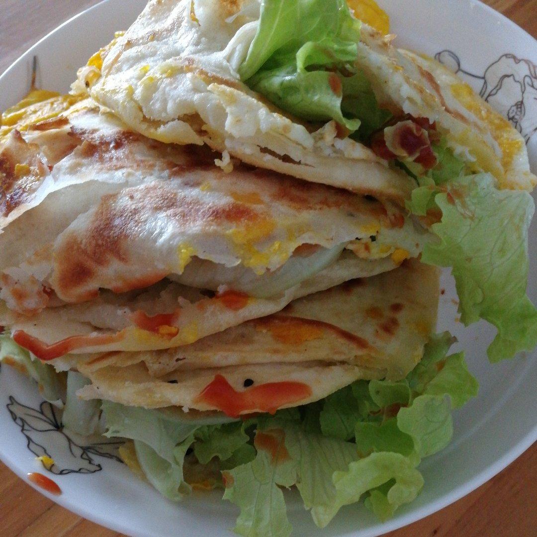 手机用户6913_zh8j做的自制手抓饼(鸡蛋灌饼)快手早餐