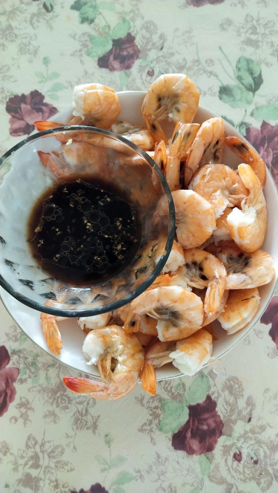 白灼虾+蘸料