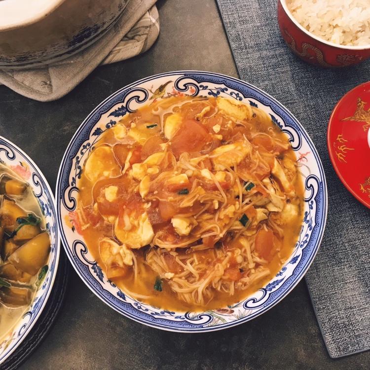 番茄金针菇日本豆腐