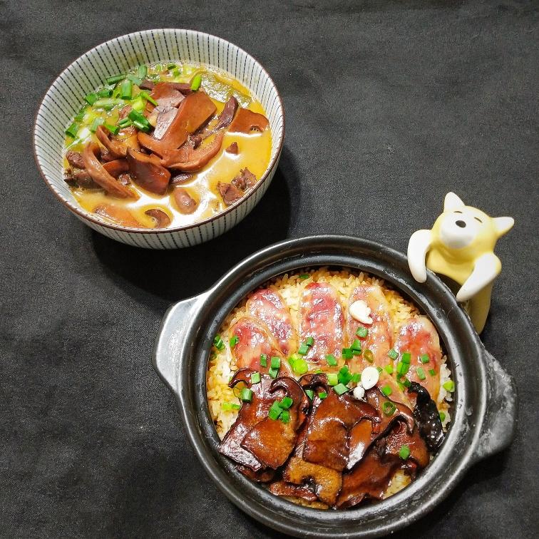 牛肝菌腊味煲仔饭的做法
