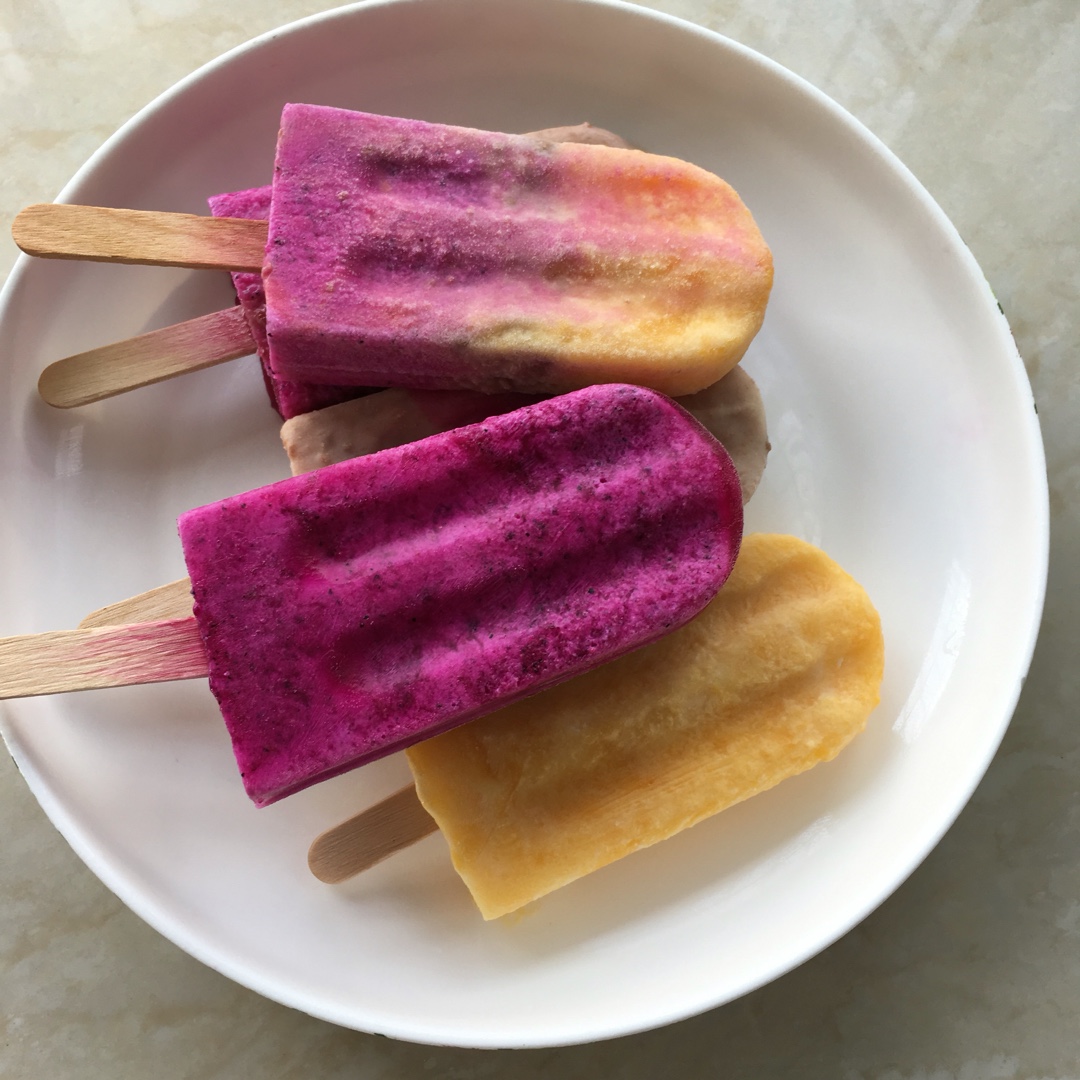 新茶茶花花花做的自制缤纷多彩水果冰棍—夏季冰爽