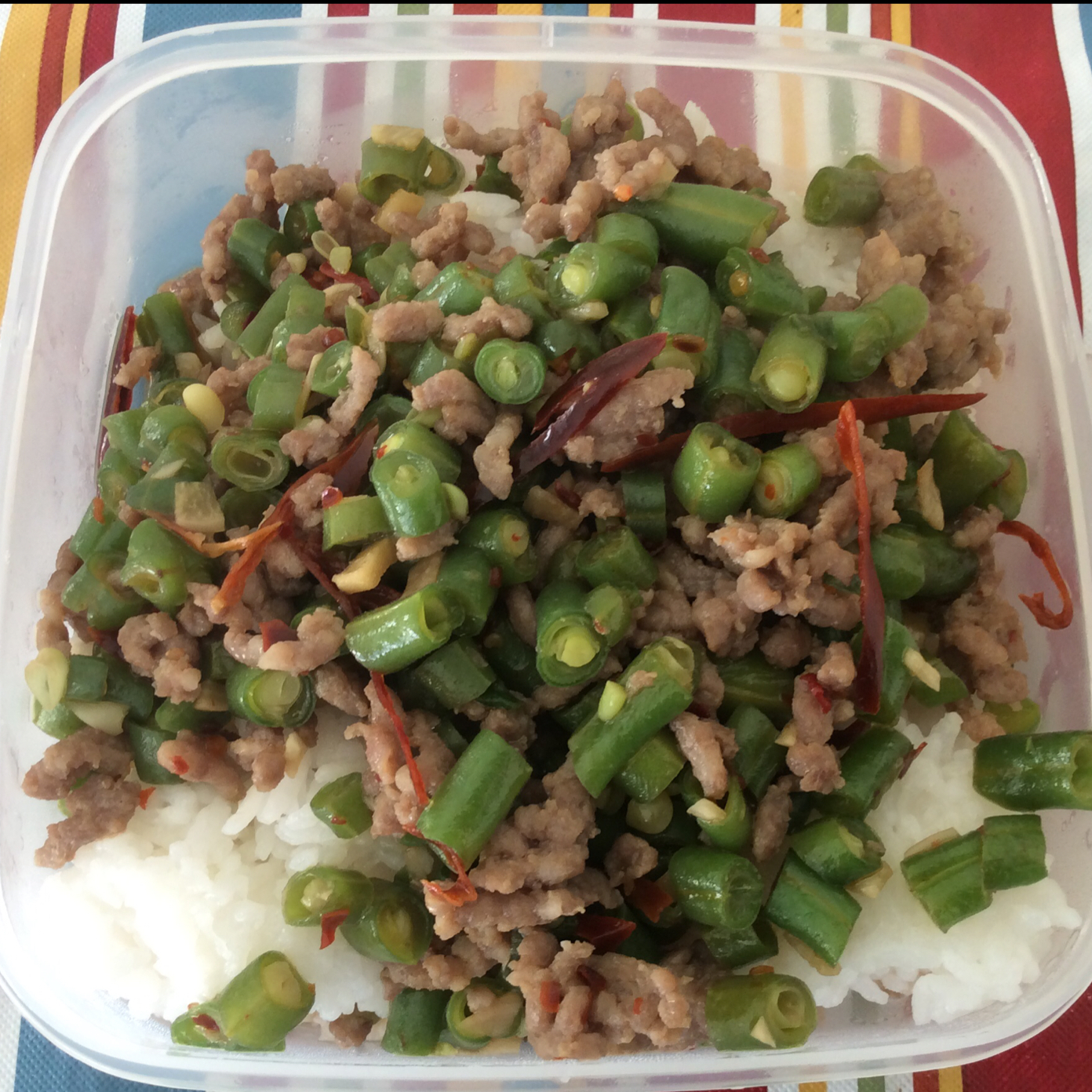 肉沫豆角下饭菜