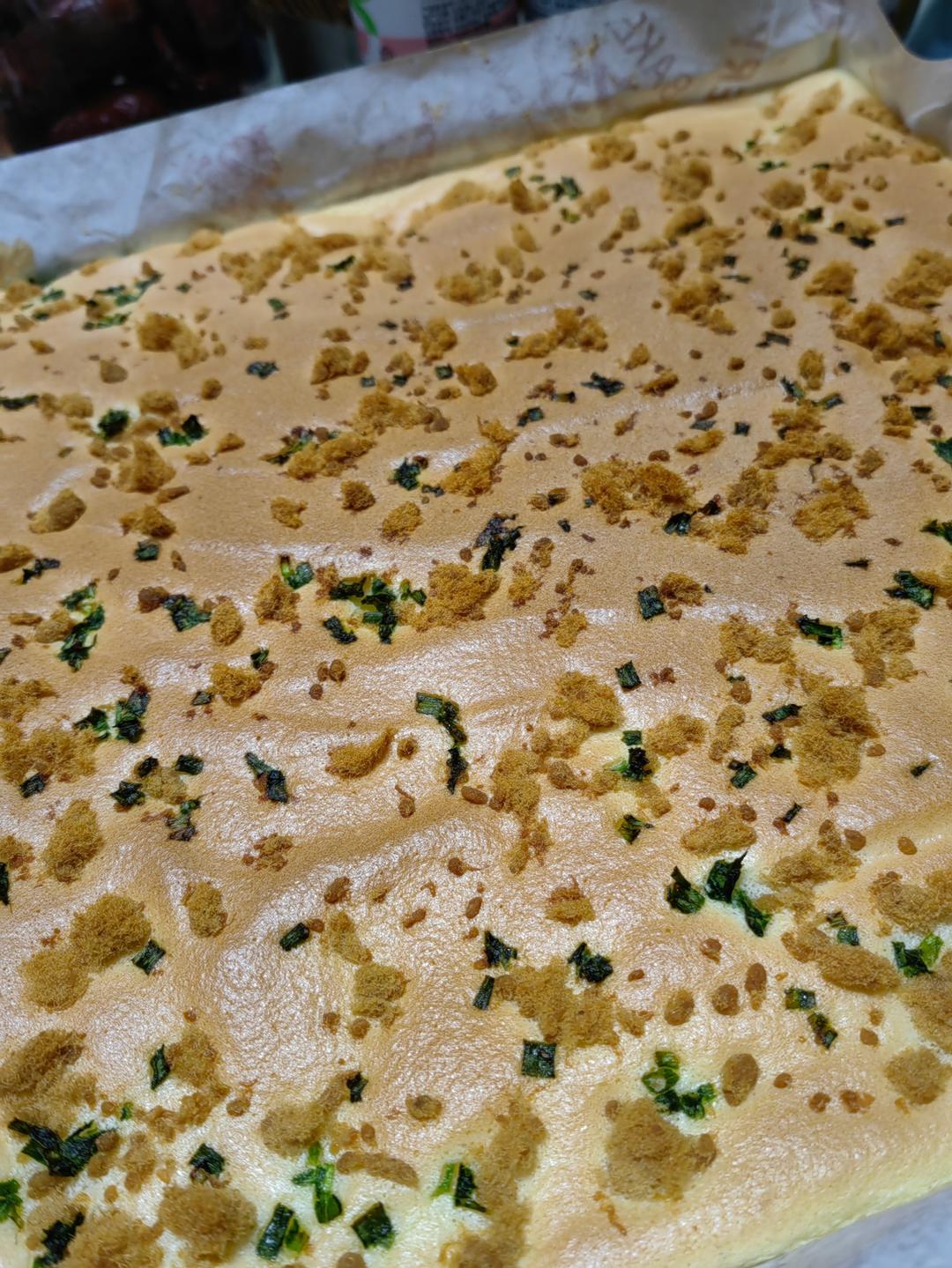 香葱肉松蛋卷｜咸口味蛋糕卷｜超好吃