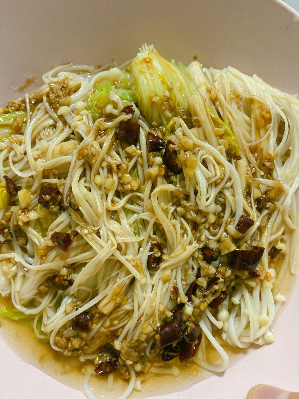 低卡低脂❗️蒜香娃娃菜金针菇好吃到转圈圈～