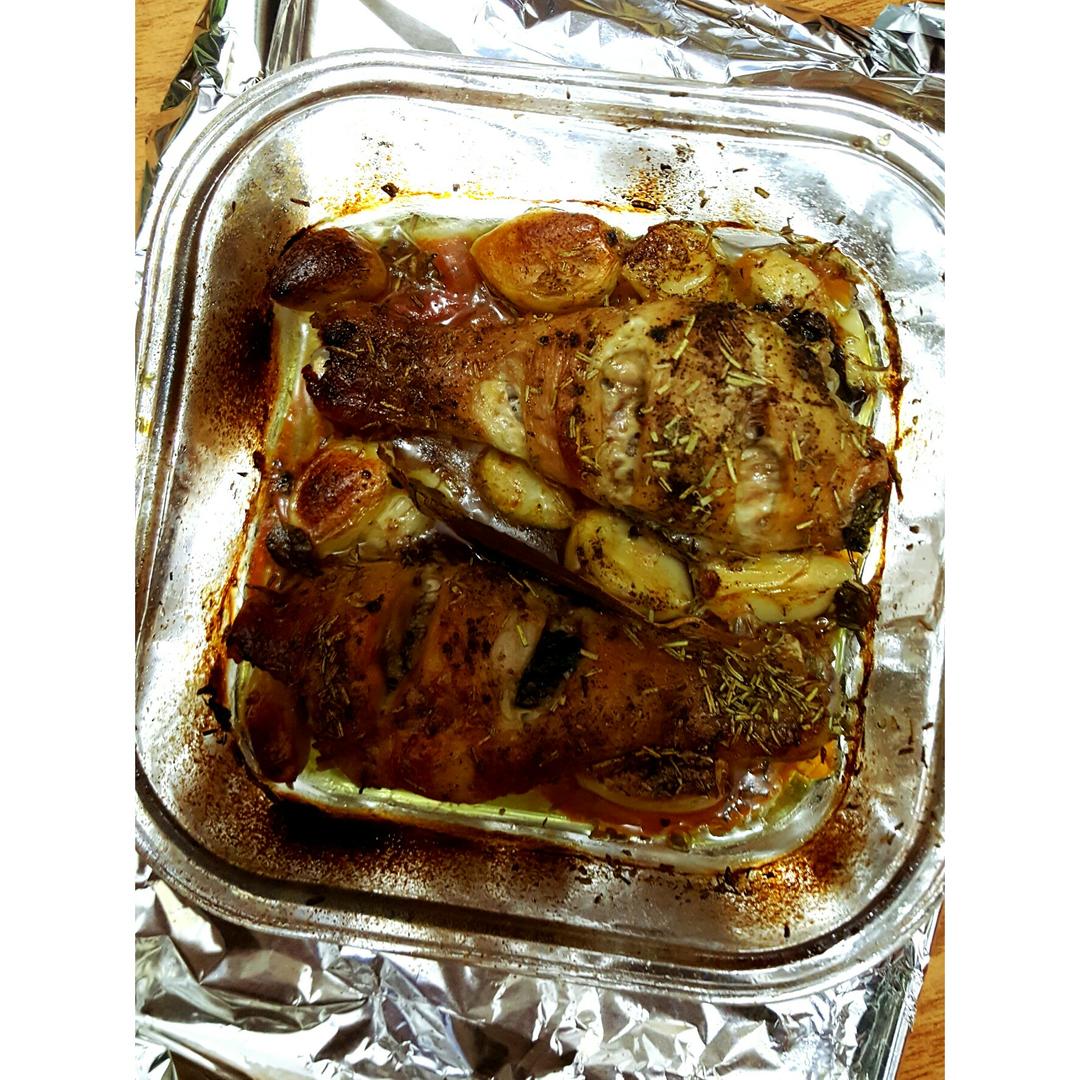 香蒜蕃茄烤鸡腿