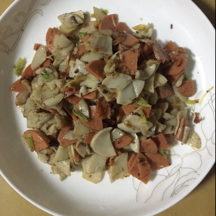 杏鲍菇炒火腿肠