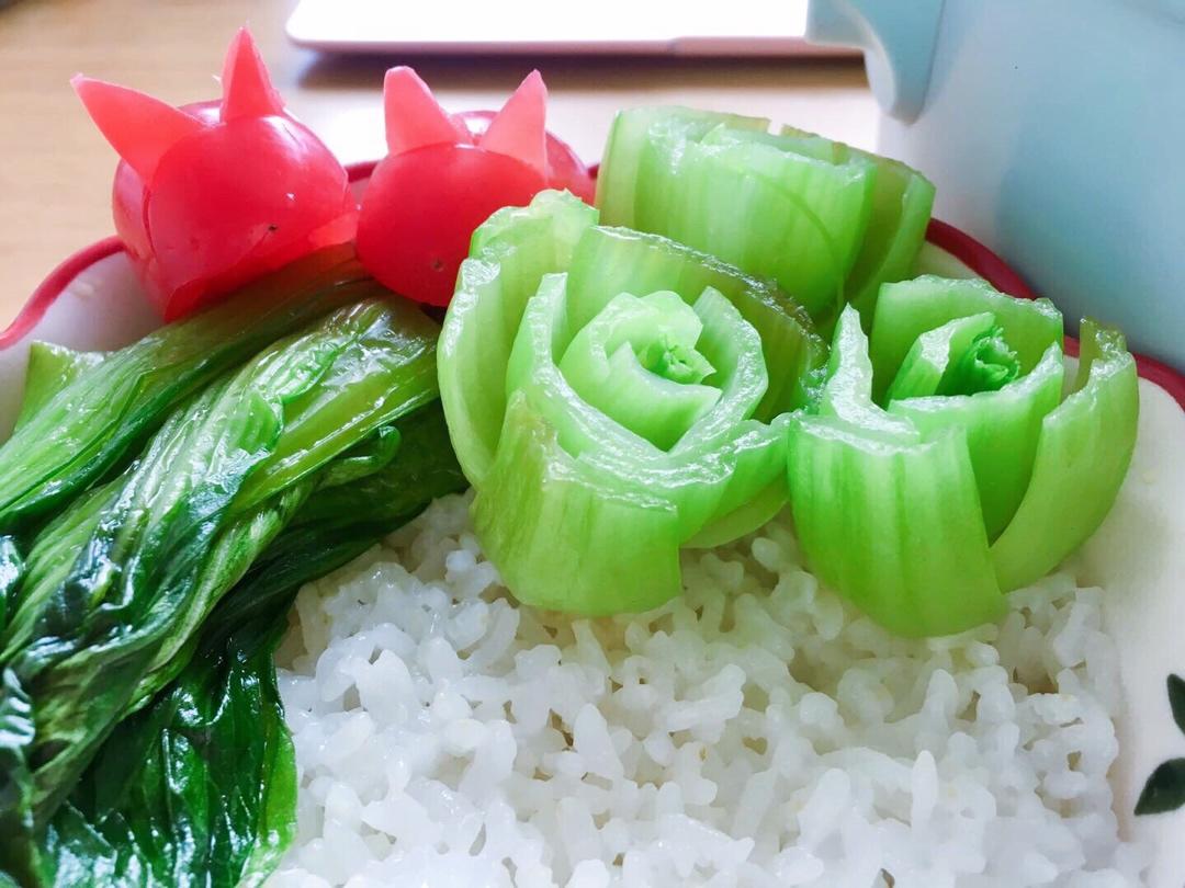 🌺玫瑰上海青，来自夏日的浓浓爱意🥬