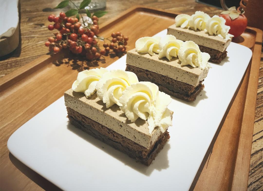 舒酥做的卡布奇诺蛋糕cappuccino咖啡白巧克力慕斯配巧克